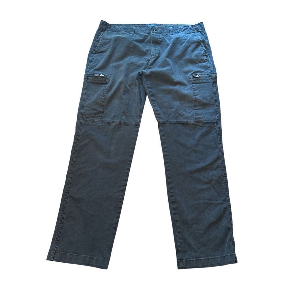George Men's Work Pants Black Soot Flat Front Classic Fit Size 38X32